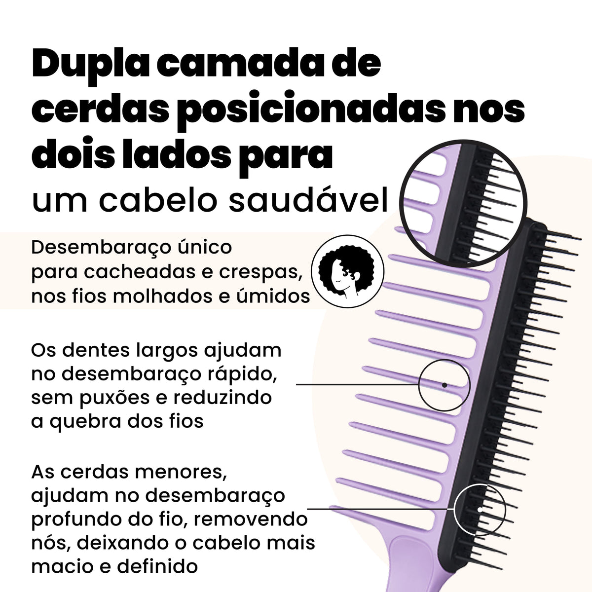 Wide Tooth Comb Lilás e Preto