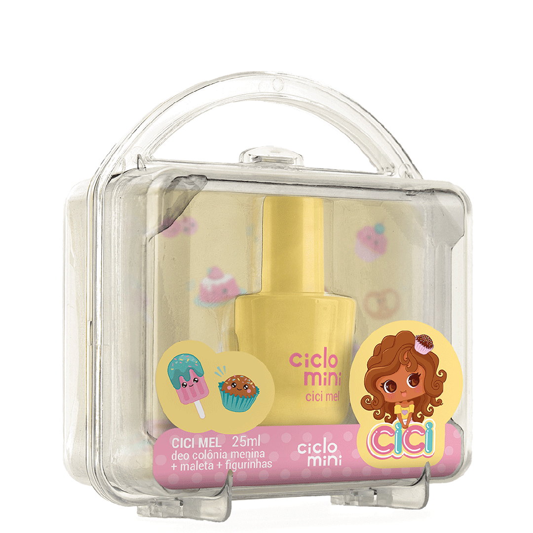 Cici Mel Deo Colônia menina + Maleta + Figurinhas Ciclo Mini