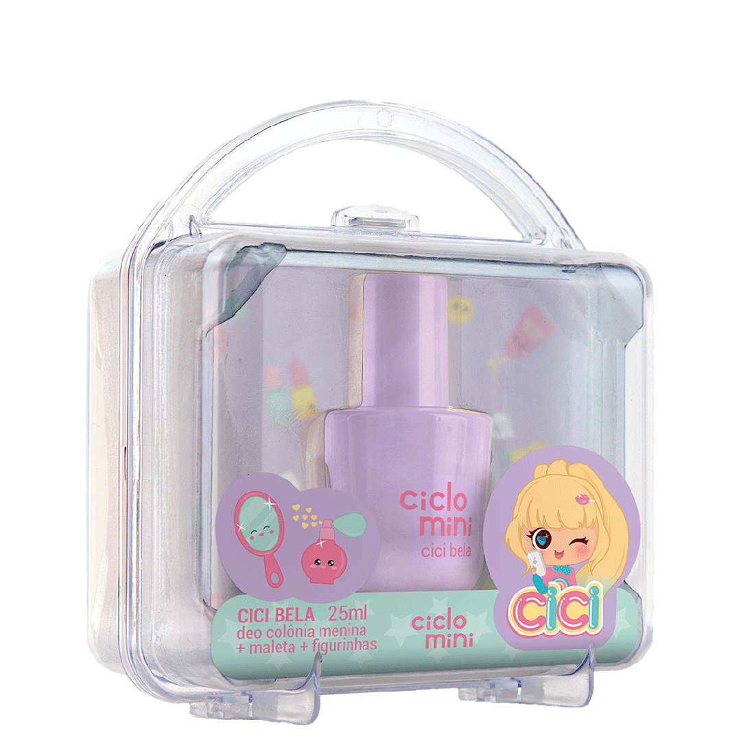 Cici Bela Deo Colônia menina + Maleta + Figurinhas Ciclo Mini