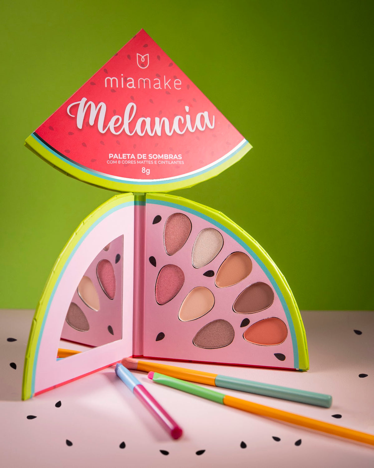 Paleta de Sombras com 8 cores Mattes e Cintilantes Melancia