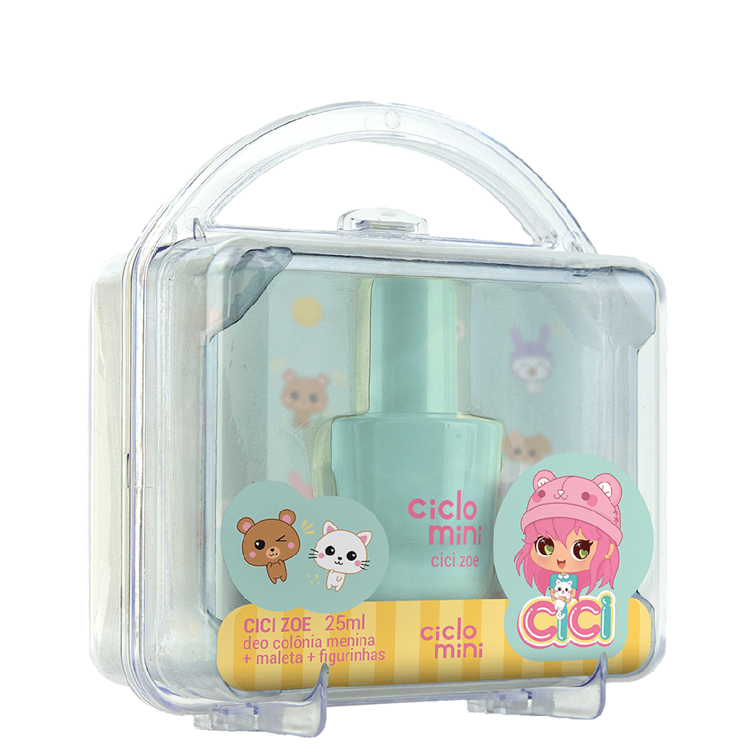 Cici Zoe Deo Colônia menina + Maleta + Figurinhas Ciclo Mini